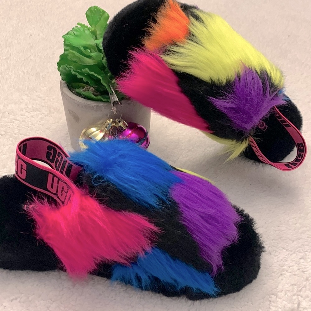 UGG Fluff Yeah Party Spots Slippers Slides